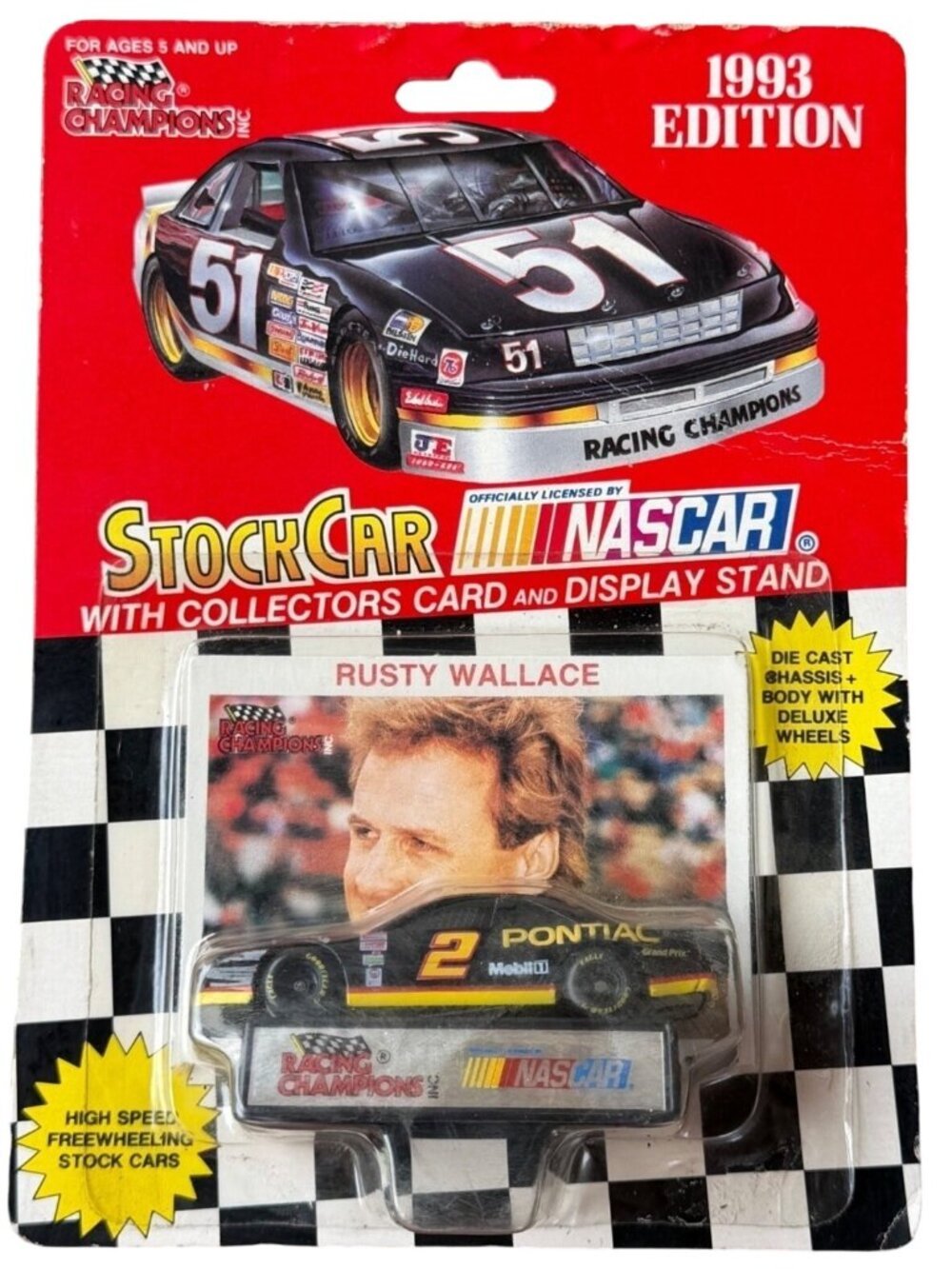 1993 Racing Champions 1:64 Scale Diecast Stock Car Rusty Wallace #2 Pontiac